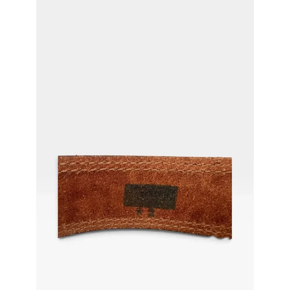 Vintage Tooled Leather Western Belt Size 36 37 38 - Floral Embossed Cowhide 1970